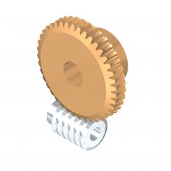 SOLUSTRE 2-tlg. Schneckengetriebe Set - Messing Kegelzahnrad Modul 0,8 Mit 15 Zähnen